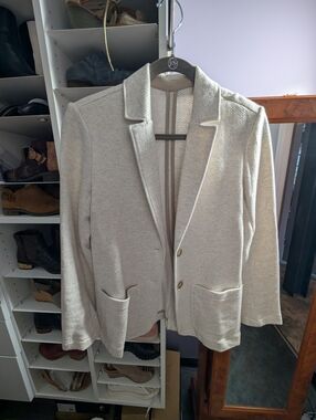 Faherty Light Beige Knit Blazer